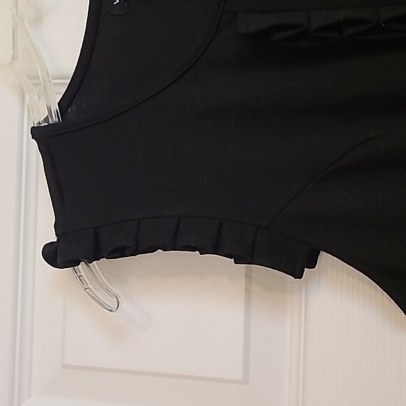 LBD Black Shift Dress with Ruffle Details - Picture 5 of 9